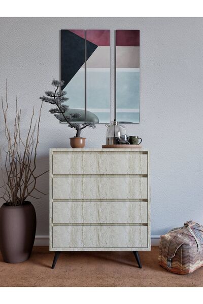 Genel Markalar Suvera 4 Çekmeceli Şifonyer Traverten