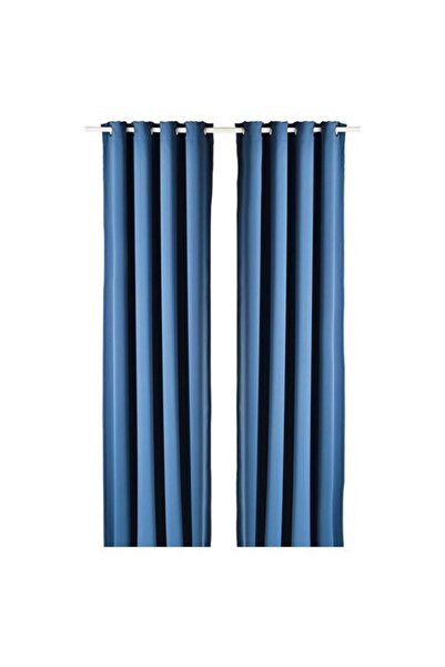 Evcimenhome Rustik Perdesi Blackout Hillblue