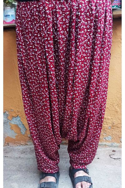 MEŞHUR ŞALVARCI PELİN Flower Patterned Combination Shalwar for Mother and Daughter - Single Piytı