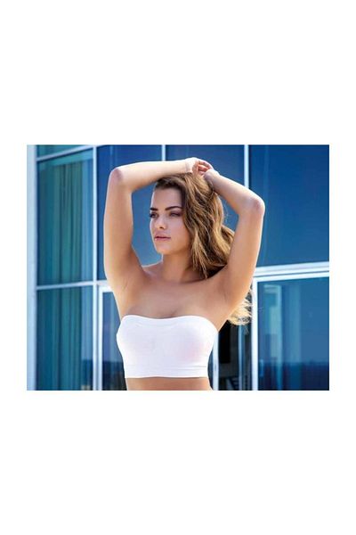 Yeni İnci White Strapless Bustier