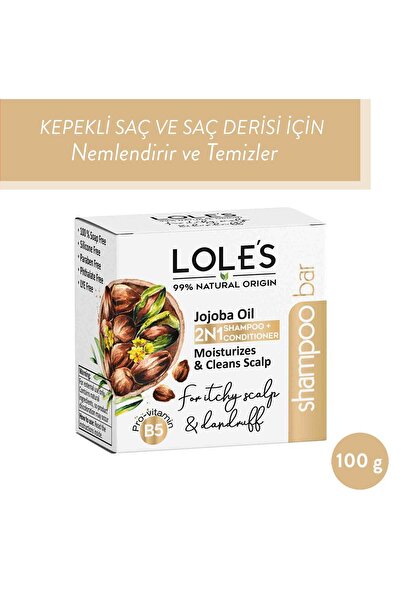Lole's Katı Şampuan Ve Saç Kremi, Kaşıntılı Ve Kepekli Saç Derisi Için Jojoba Yağı, %99 Doğal, 100g