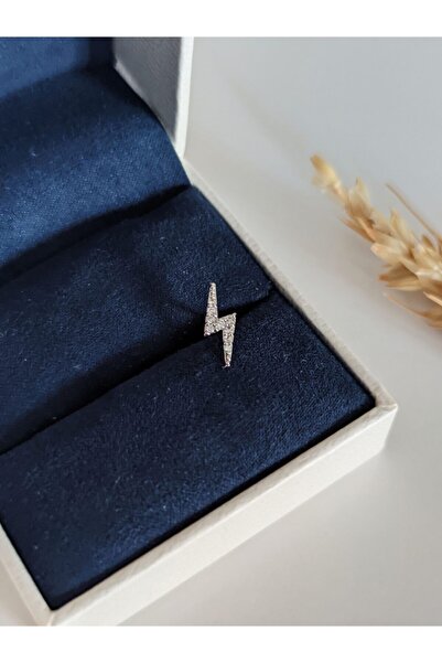 SU PERİSİ TAKI BİJUTERİ Cerrahi Çelik Gümüş Zirkon Taşlı Şimşek Model Piercing , Tragus