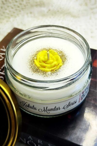 Nil Mum Sarı Papatya Vanilya Kokulu Soya Mum