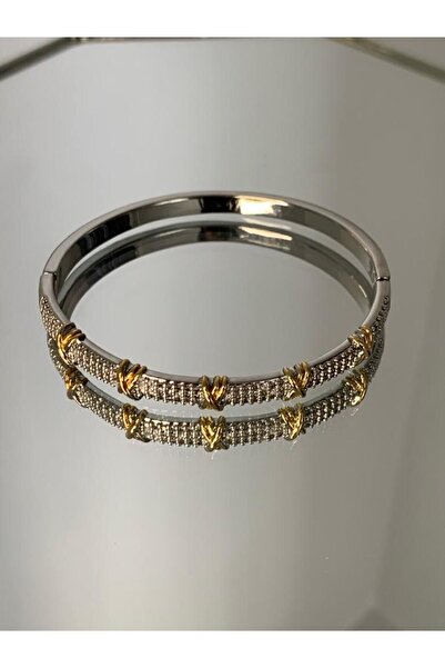 Bircanın Takıları تيفاني XOXO نموذج الزركون حجر الصلب أصفاد سوار