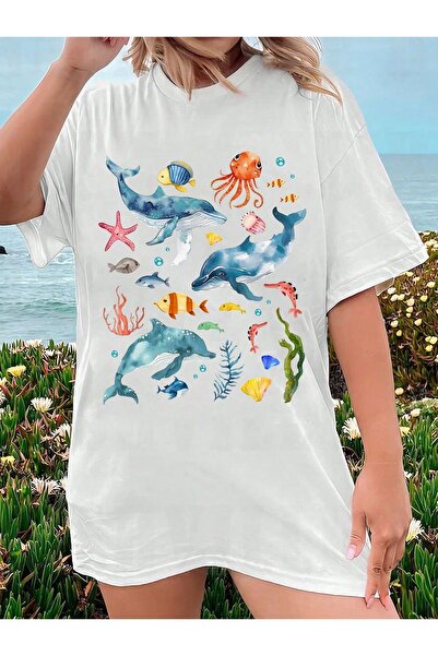 Jose Clothing Tricou alb din bumbac supradimensionat - decolteu, maneca scurt...