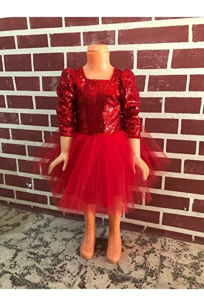 Guashe Kırmızı Payet Elbise