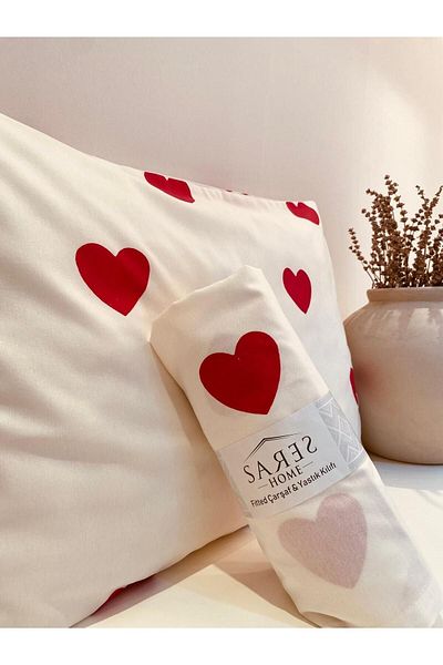 Sares Home Heart Pattern Oversize Elastic Sheet Set