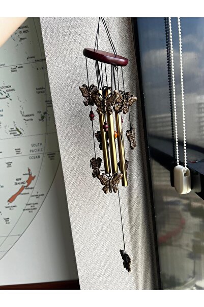 AKSADAN DEKORATİF RÜZGAR ÇANI METAL KELEBEKLİ ve FİLLİ