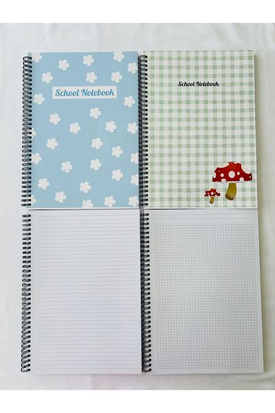 ADA OFİS KIRTASİYE A4 2-Piece Notebook Set - 1 Check and 1 Line, 21x29.7 80 Sheets 160 Pages