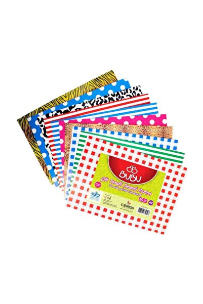 Bubu Çift Taraflı Desenli Karton 10 Adet A4