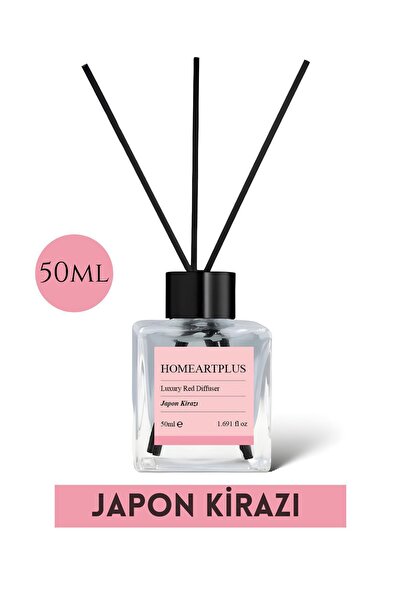homeartplus japon kirazı kokulu bambu çubuklu kare oda kokusu 50 ml