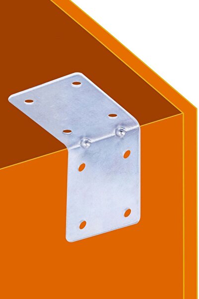 Badem10 Mobilya Eşya Dolap Duvara Sabitleme Köşebent Bağlantı Aparatı L Demiri Gönye 50x50x40 Mm 10 Adet