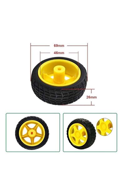 Arduino (4 Adet) Akıllı Robot Arduino 6V 250 Rpm DC Motor Ve Tekerlek Seti