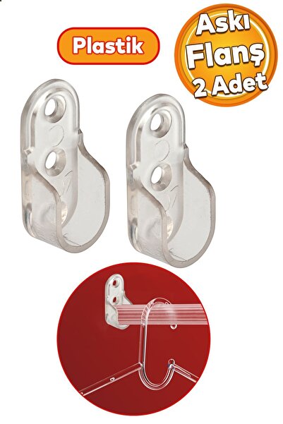 Badem10 Mobilya Boru Askı Oval Dolap Içi Elbise Boru Asma Aparatı Plastik Aparat Flanşı 45 Mm (2 ADET)