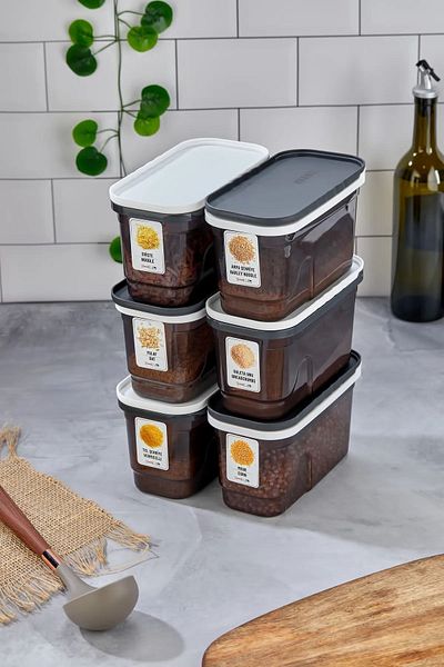 DİVAYS 1.5 Liter Capacity - 6 Pcs Sliding Food Storage Set