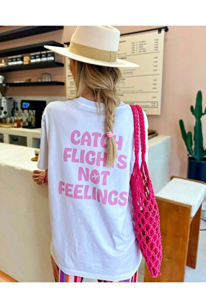 Jose Clothing Бяла памучна тениска с голям размер - с обло деколте, къси ръкави, с принт