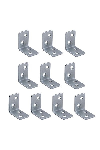 Badem10 Mobilya Eşya Dolap Duvara Sabitleyici Köşebent Bağlantı Aparatı L Demiri Gönye 30x30x20 Mm 10 Adet