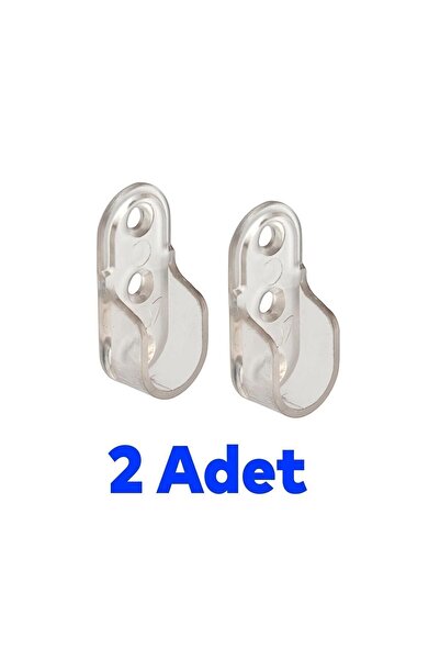 Badem10 Mobilya Boru Askı Oval Dolap Içi Elbise Boru Asma Aparatı Plastik Aparat Flanşı 45 Mm (2 ADET)