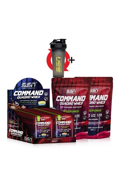 SSN Sports Style Nutrition Command Quadro Whey 1780Gr 70Chase Mix - Chocolate and Strawberry Combo