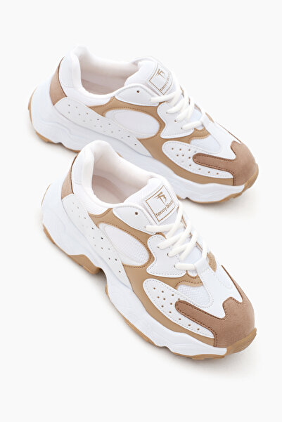 Tonny Black Pohodlné bílé dámské tenisky s vysokou podrážkou