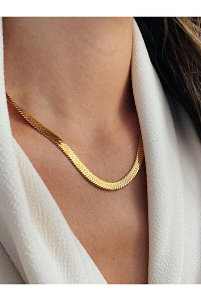 NOVA ACCESSORY Çelik Gold İtalyan Zincir Kolye (45 cm)