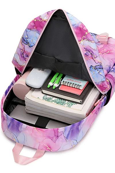 Go Veform Set de 2 genți de școală albastre pentru fete - Rucsac cu compartimente pentru nutriție și laptop OSÇ2205-2