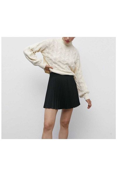Bracha Jumătate de gât țesut - Pulover confortabil din tricotaj cu model jacquard