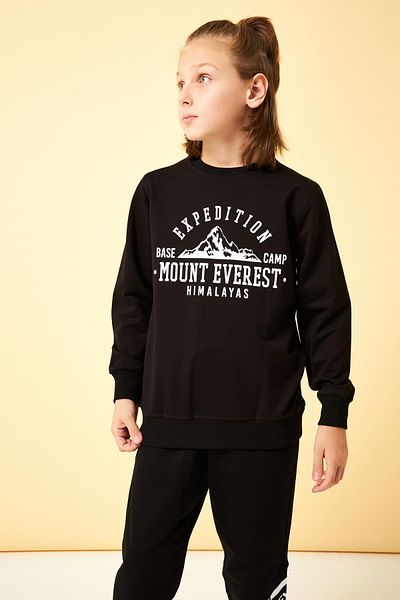 Perendi Expedition Printed Boy Sweatshirt Μαύρο