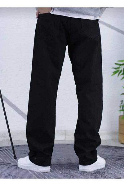 ECK MODA Men's Stone Washed Smoked Color Slim Leg Comfortable Fit Baggy Model Trousers