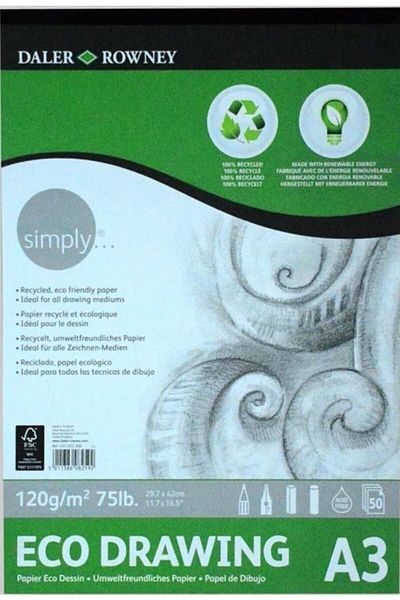 Daler Rowney Simply Eco Drawing Pad - 100% Recycled Paper - A3