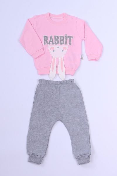 HÇM Rabbit Printed Girl's Tracksuit Set - C2