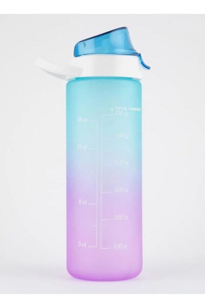 Salsepetial Renkli Matara 750 ml Motivasyon Matarası, Renkli Suluk Okul Matar...