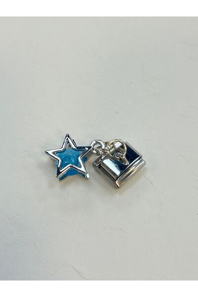 ilvesa shop Nomi Yıldızlı Geometrik Desenli 1 Adet Italyan Charm