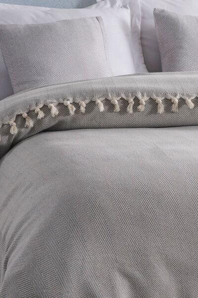 LADYNİL Çift Kişilik Natural Yatak Örtüsü Gri 210x240