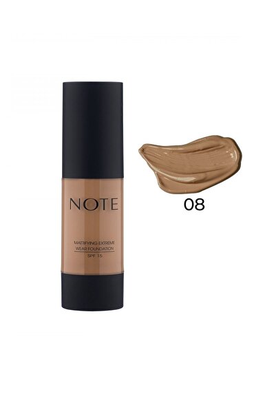 NOTE Mattifying Extreme Wear Mat Bitişli SPF 15 Kapatıcı Fondöten 08 Sunny