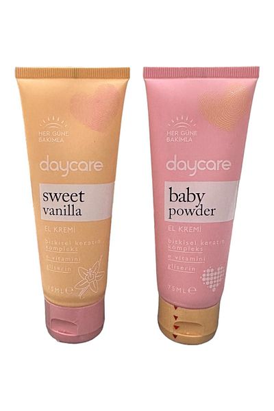 Daycare 75 ml Set of 2 - Baby Powder&Sweet Vanillia Glycerin, Vitamin E Hand Cream
