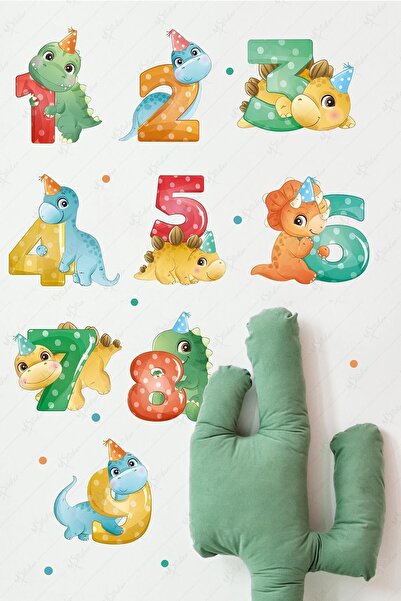 MSticker Eğitici Eğlenceli Rakamlar Sticker Seti, Sayılar Sticker Seti Dinazo...