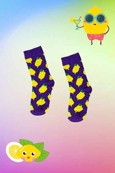 ZEYZEY MONKEY Set of 4 Fruity Patterned Unisex Cute Children's Socks