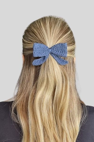 KRIMO Knitted Elastic Women's Hair Clip - Bow
