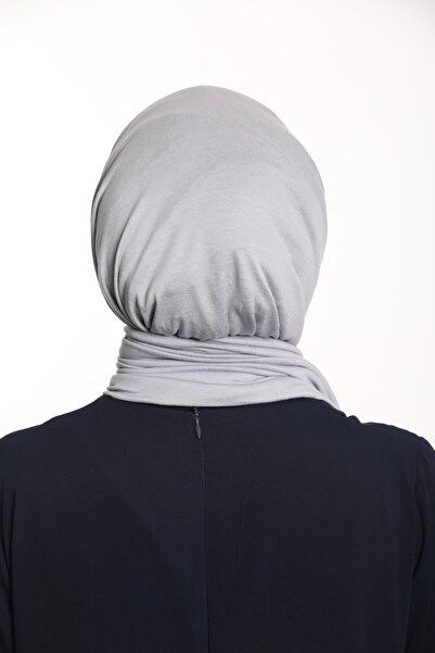 Tesettür World Gray Lycra Women's Combed Cotton Shawl