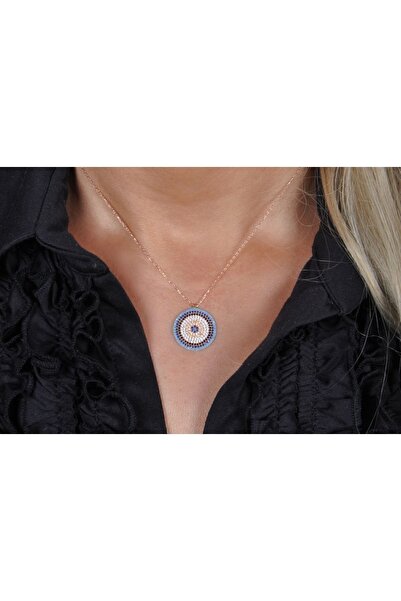 EZİLA SİLVER Nazar Boncuklu Gümüş Kolye