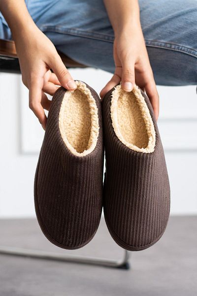 Moda Frato Modafrato Unisex βελούδινες παντόφλες εσωτερικού χώρου - Χειμερινές γυναικείες/ανδρικές παντόφλες