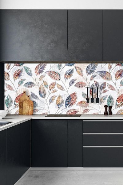 MSticker Kitchen Countertop Foil Coating (with lamination) Geometric Vintage Flowers