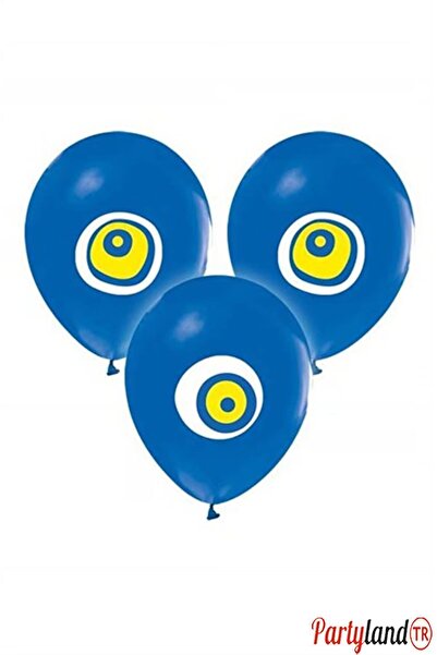 PartylandTR Nazar Boncuğu Sünnet Mavi Balon 15 Adet