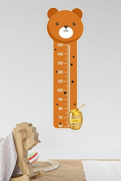 MSticker Sevimli Ayıcıklı Çocuk Bebek Odası Boy Cetveli Sticker(42x135cm)