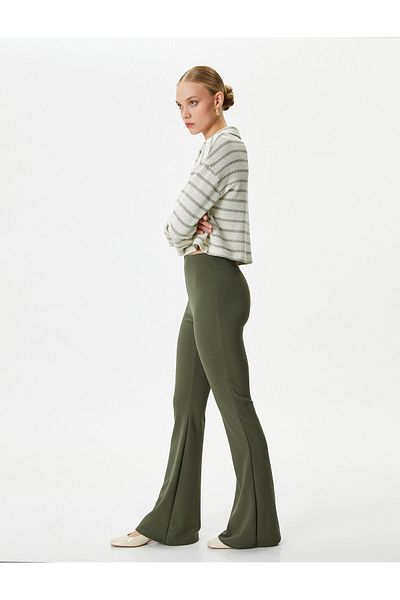 Koton Leggings mit spanischem Bein, schmale Passform, normale Taille