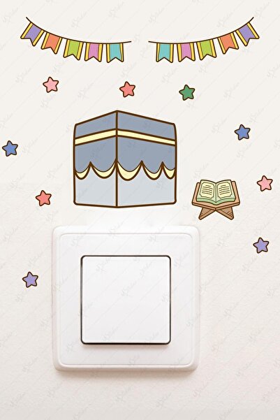 MSticker Kabe Yıldızlar Ve Süsler Ramazan Priz Sticker