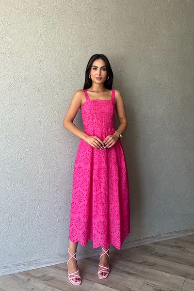 Seda Yalçın Atelier Fuchsia Embroidery Dress - Hanger Detailed