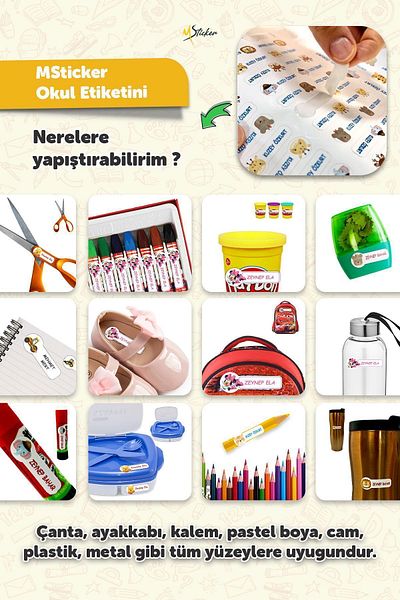 MSticker ملصق مدرسي لقلم دفتر ملاحظات مخصص للكتابة بالاسم 190 قطعة - كابتن