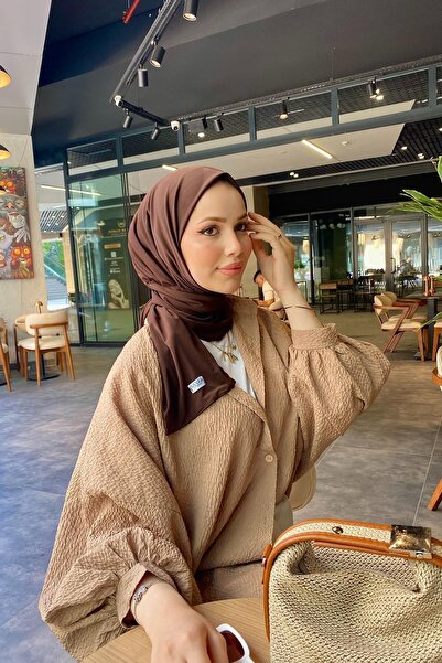 SAYRA Σάλι Γυναικείο Καφέ Άμμο Υφασμάτινο Σάλι Syr005